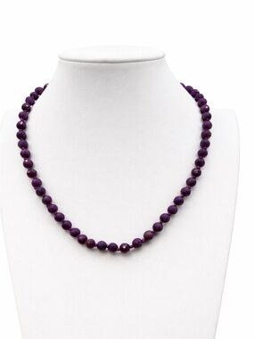 Natural Purple Ruby Hand-Knotted Aprilsplace 18 inch necklace